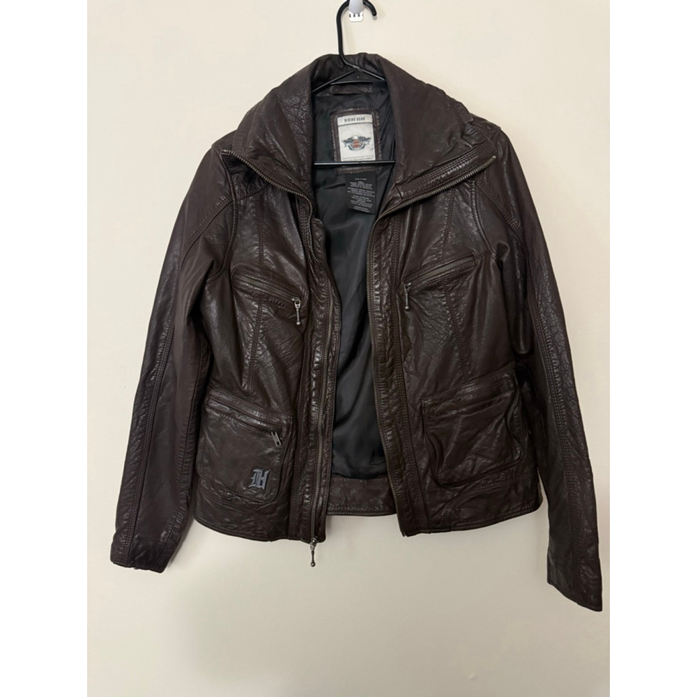 Women's Harley-Davidson Brown Leather EmbroideredJacket